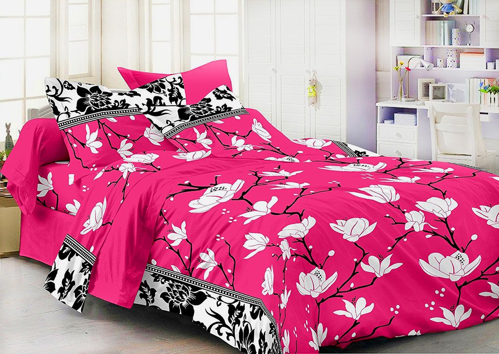 Beautiful Eye Catching Three Dimensional Bedsheets with Two Free Pillow Covers 